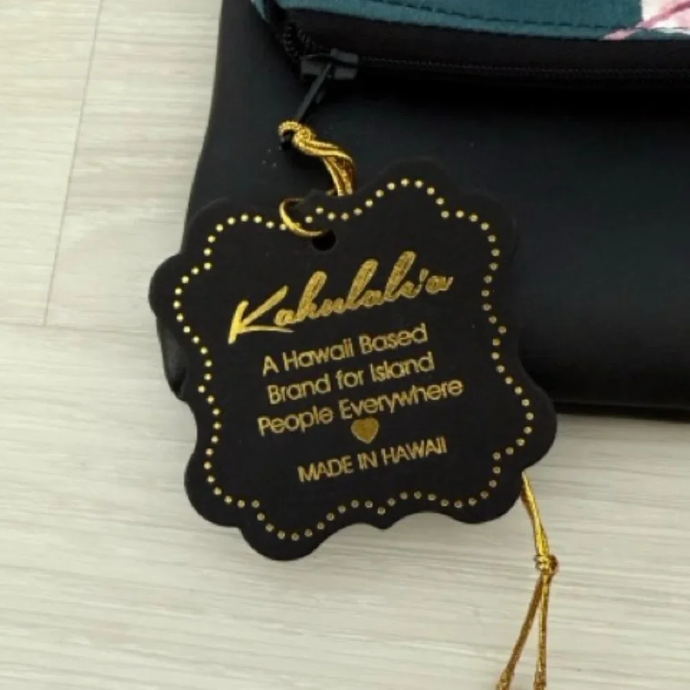 Kahulaleʻa Hawaii Leather Fold Over Clutch Bag- NWT - Picture 2 of 4